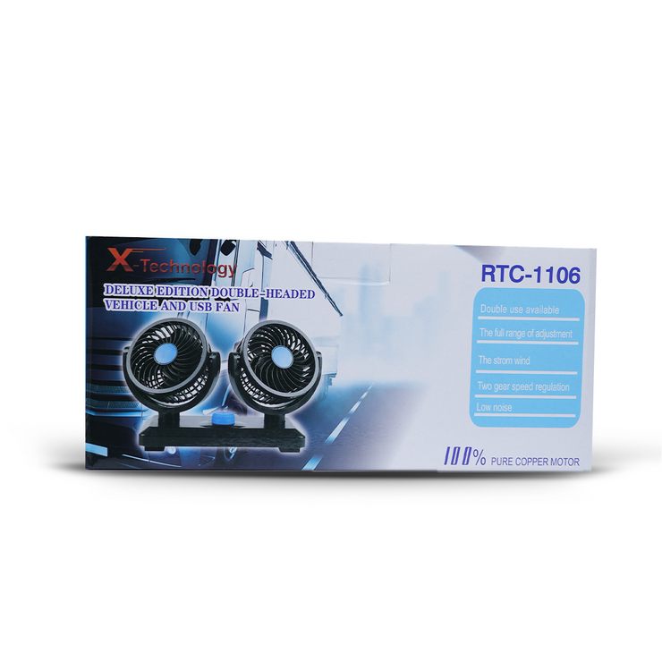 X-Technology  double headed vehicle and USB fan RTC-1106